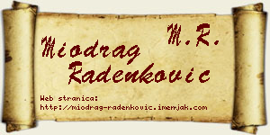 Miodrag Radenković vizit kartica